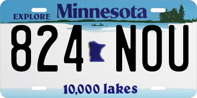 MN license plate 824NOU