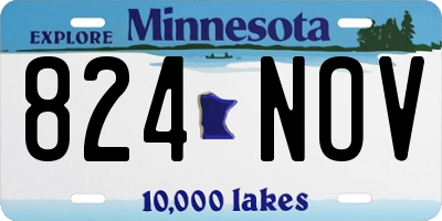 MN license plate 824NOV