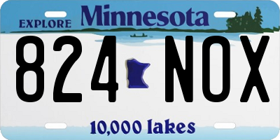 MN license plate 824NOX