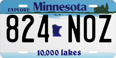 MN license plate 824NOZ
