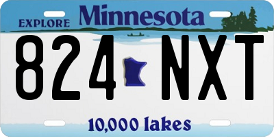 MN license plate 824NXT