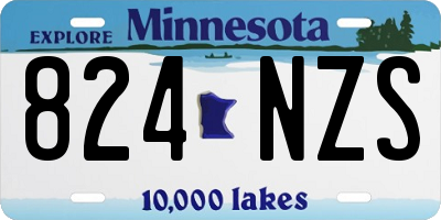 MN license plate 824NZS