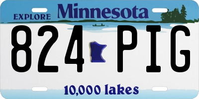 MN license plate 824PIG
