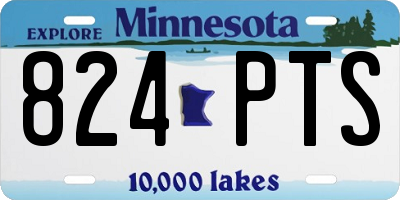 MN license plate 824PTS