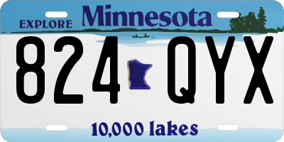 MN license plate 824QYX