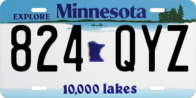 MN license plate 824QYZ