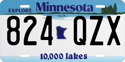 MN license plate 824QZX