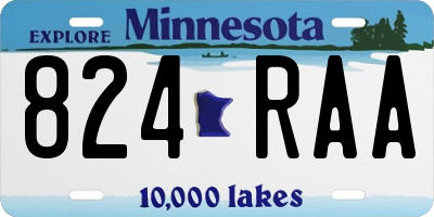 MN license plate 824RAA