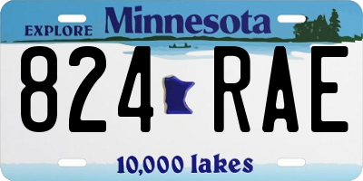 MN license plate 824RAE