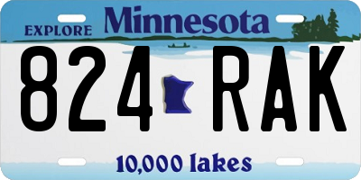 MN license plate 824RAK