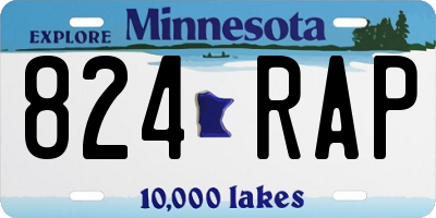 MN license plate 824RAP