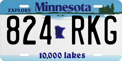 MN license plate 824RKG