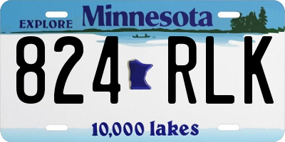 MN license plate 824RLK