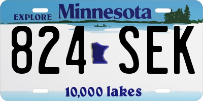 MN license plate 824SEK
