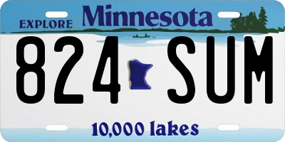 MN license plate 824SUM