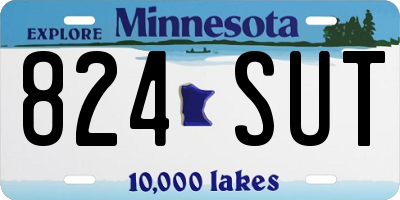MN license plate 824SUT