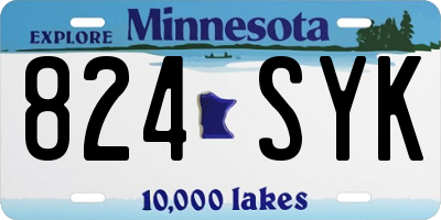 MN license plate 824SYK