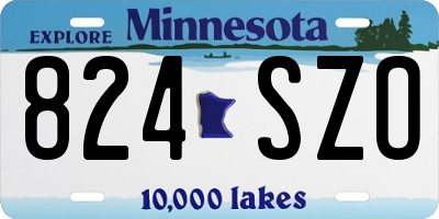 MN license plate 824SZO