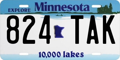 MN license plate 824TAK