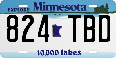 MN license plate 824TBD