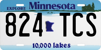 MN license plate 824TCS