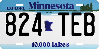 MN license plate 824TEB