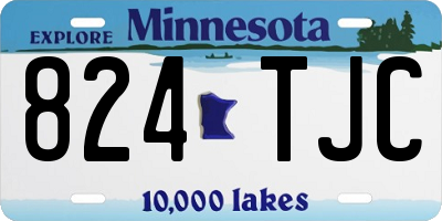 MN license plate 824TJC