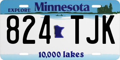 MN license plate 824TJK