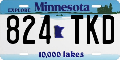 MN license plate 824TKD