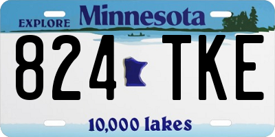 MN license plate 824TKE