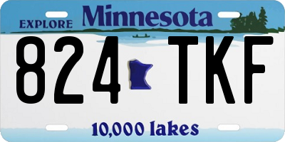 MN license plate 824TKF