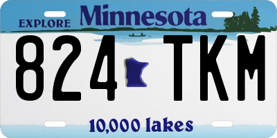 MN license plate 824TKM