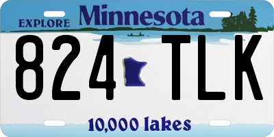 MN license plate 824TLK