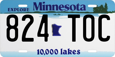 MN license plate 824TOC