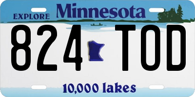 MN license plate 824TOD