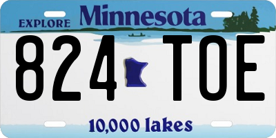 MN license plate 824TOE