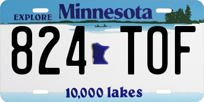MN license plate 824TOF