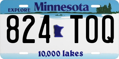 MN license plate 824TOQ
