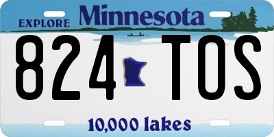 MN license plate 824TOS