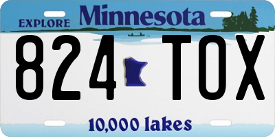 MN license plate 824TOX