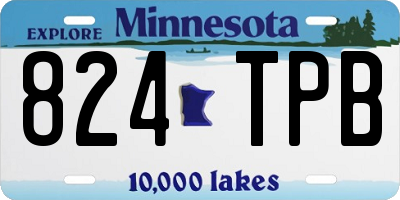 MN license plate 824TPB