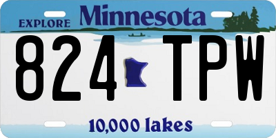 MN license plate 824TPW