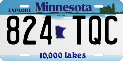 MN license plate 824TQC