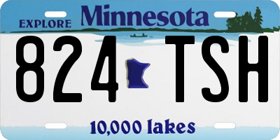 MN license plate 824TSH