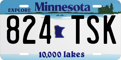 MN license plate 824TSK