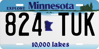 MN license plate 824TUK
