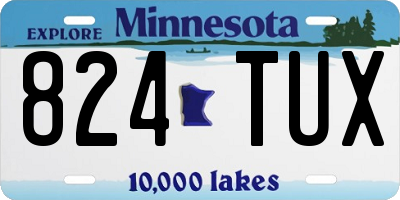 MN license plate 824TUX