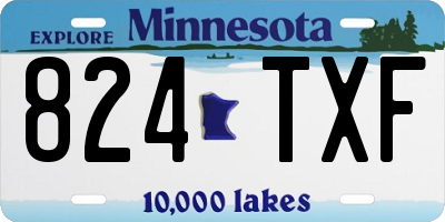MN license plate 824TXF