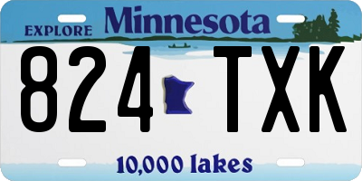 MN license plate 824TXK