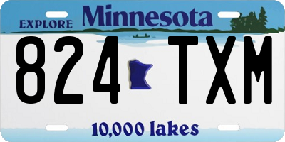 MN license plate 824TXM